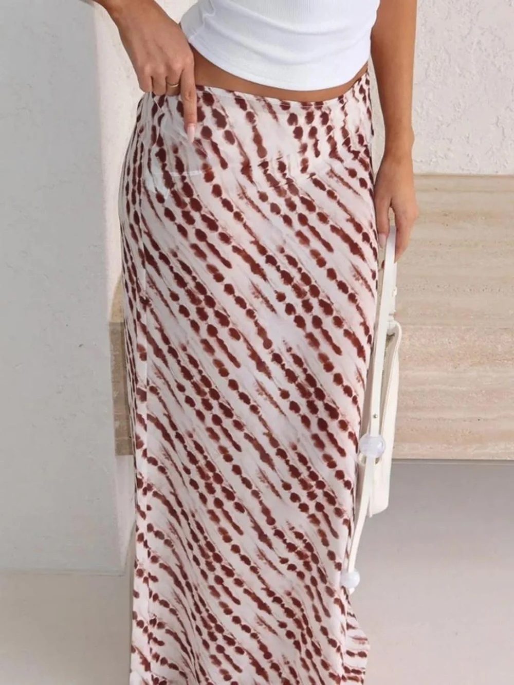 White Fox Boutique Sunday Strolls Maxi skirt in espresso mist